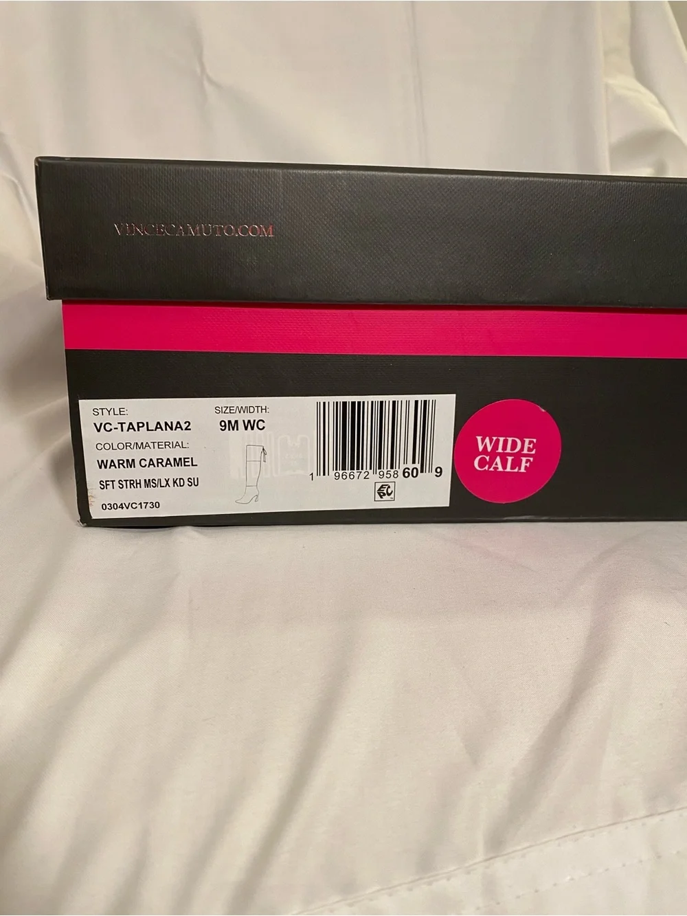 NIB Vince Camuto Tapala over the knee boot brown suede 9 wide calf lace up